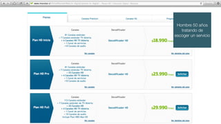 Hombre 50 años
tratando de
escoger un servicio
 