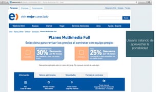 Usuario tratando de
aprovechar la
portabilidad
 