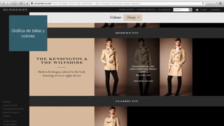 Gráﬁca de tallas y
colores
 