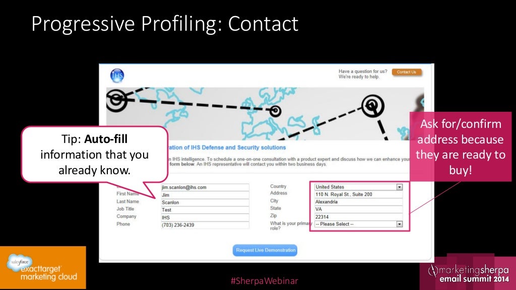 Progressive Profiling Contact Ask for/confirm