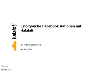 Erfolgreiche Facebook Aktionen mit Halalati Dr. Thomas Langenberg 03. Juni 2011 