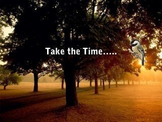 Take the TimeTake the Time…..
 
