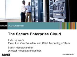 The Secure Enterprise Cloud
Indu Kodukula
Executive Vice President and Chief Technology Officer
Satish Hemachandran
Director Product Management
                                              www.sungardas.com
 