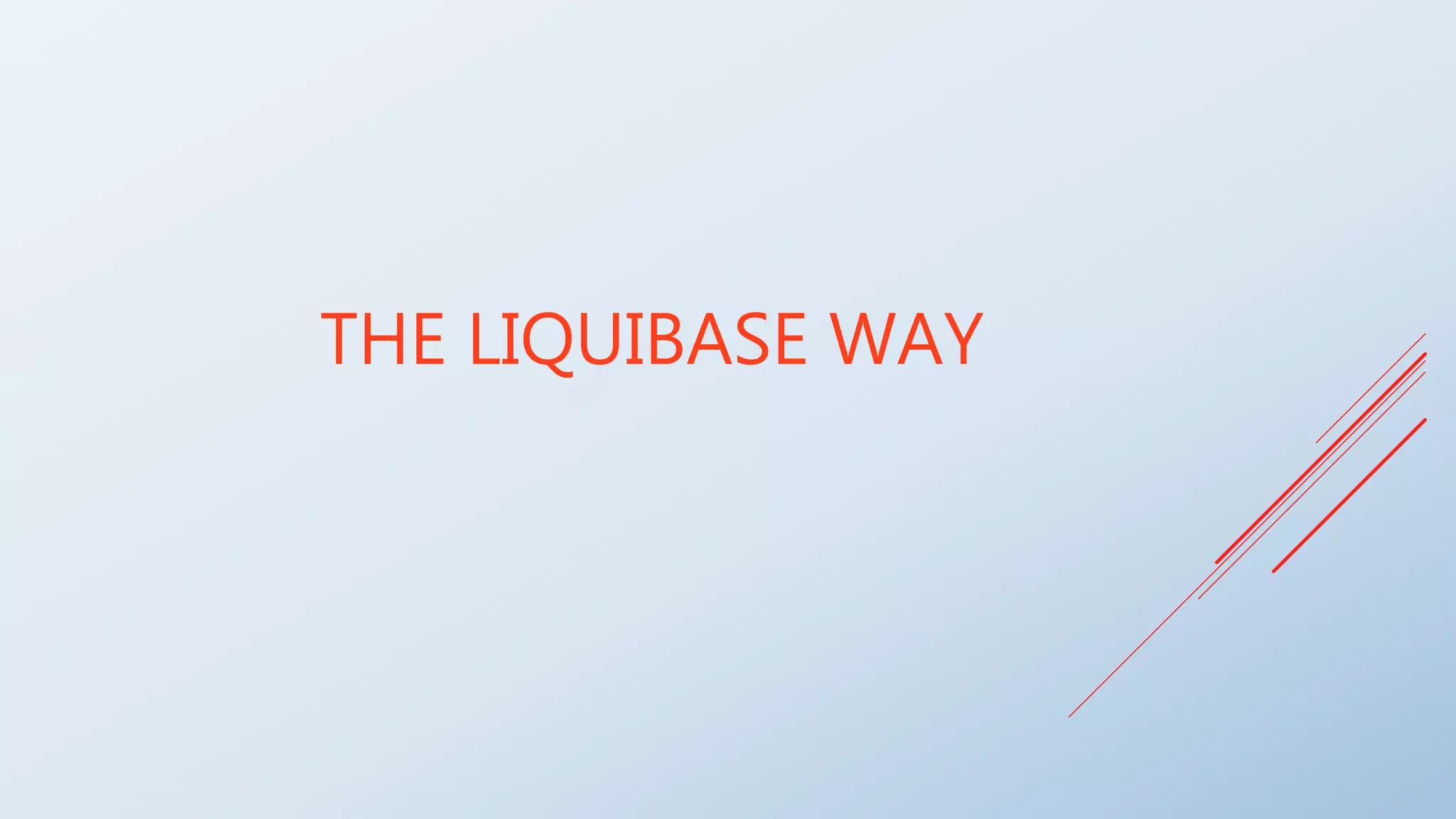 THE LIQUIBASE WAY
 
