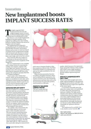 New Implantmed boosts IMPLANT SUCCESS RATES