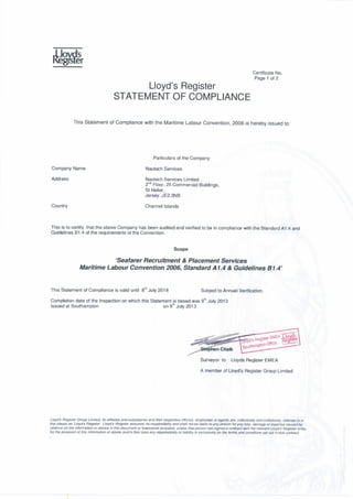 MLC 2006 Accreditation Certificate