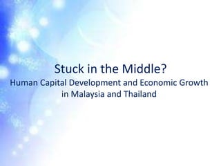 Stuck in the Middle?
Human Capital Development and Economic Growth
in Malaysia and Thailand
 