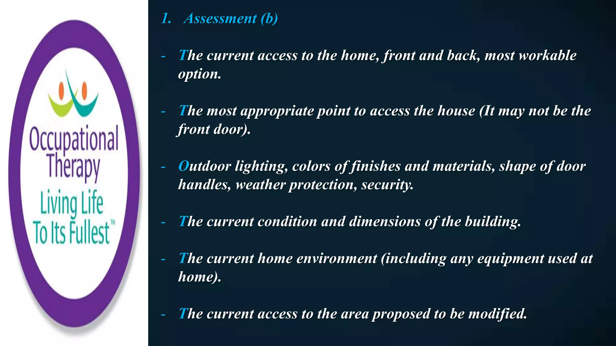 Occupational Therapy Home Modifications Guidelines | PPTX