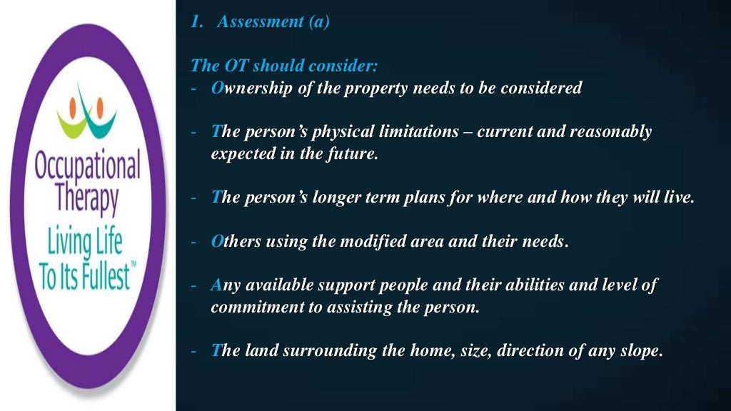 Occupational Therapy Home Modifications Guidelines
