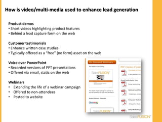 Tracking video metricsAbout SalesFUSION SaaS Marketing Application