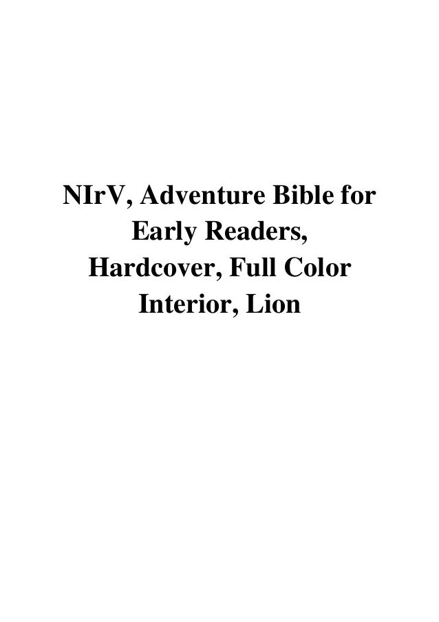 Nirv Adventure Bible For Early Readers Hardcover Full Color Interio