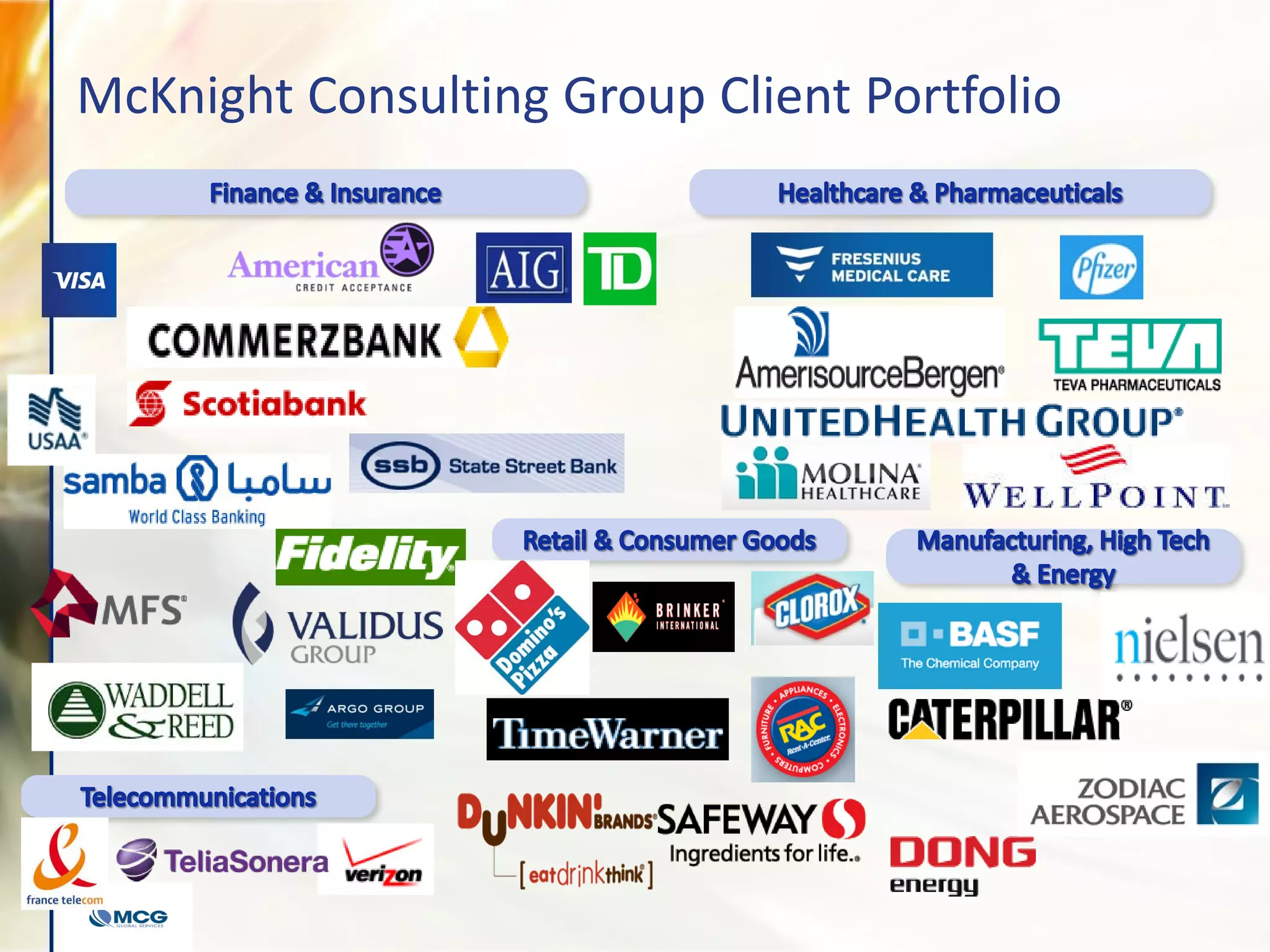 McKnight Consulting Group Client Portfolio
 