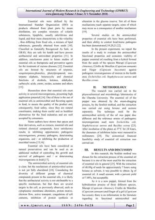 Antimicrobial Activity of Capsicum Essential Oil of Peppers | PDF