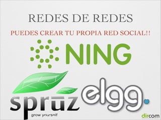 REDES DE REDES
PUEDES CREAR TU PROPIA RED SOCIAL!!

 