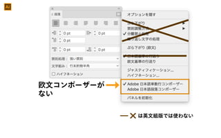 欧文コンポーザーが
ない
Ai
は英文組版では使わない
 