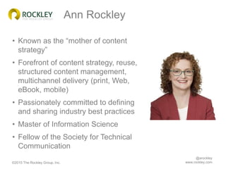 Ann Rockley — Managing the Complexities of the Core Data Sheet (CDS) | PPTX