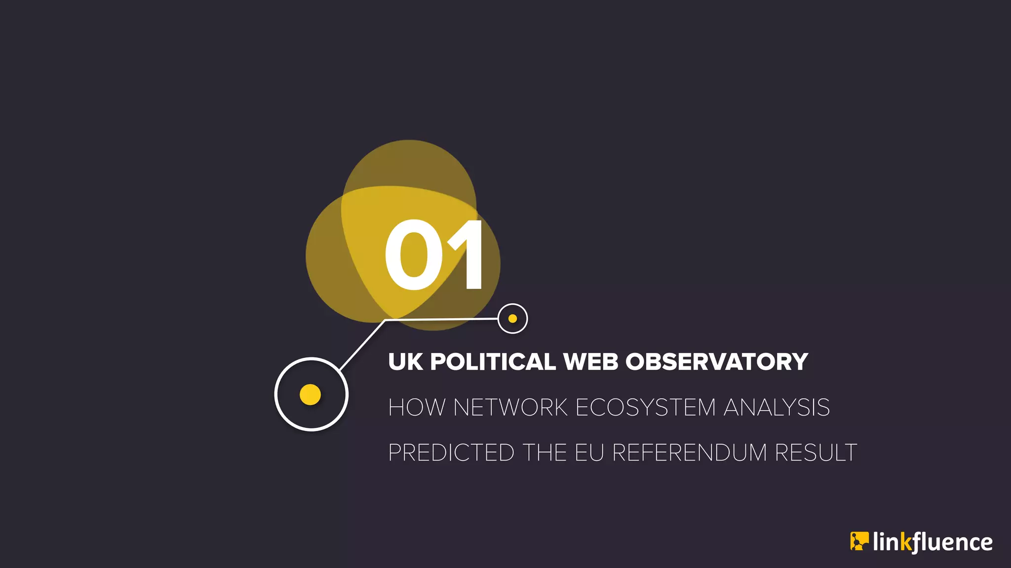 01
UK POLITICAL WEB OBSERVATORY
HOW NETWORK ECOSYSTEM ANALYSIS
PREDICTED THE EU REFERENDUM RESULT
 