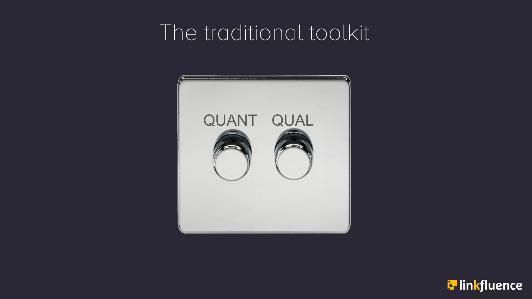 QUANT QUAL
The traditional toolkit
 