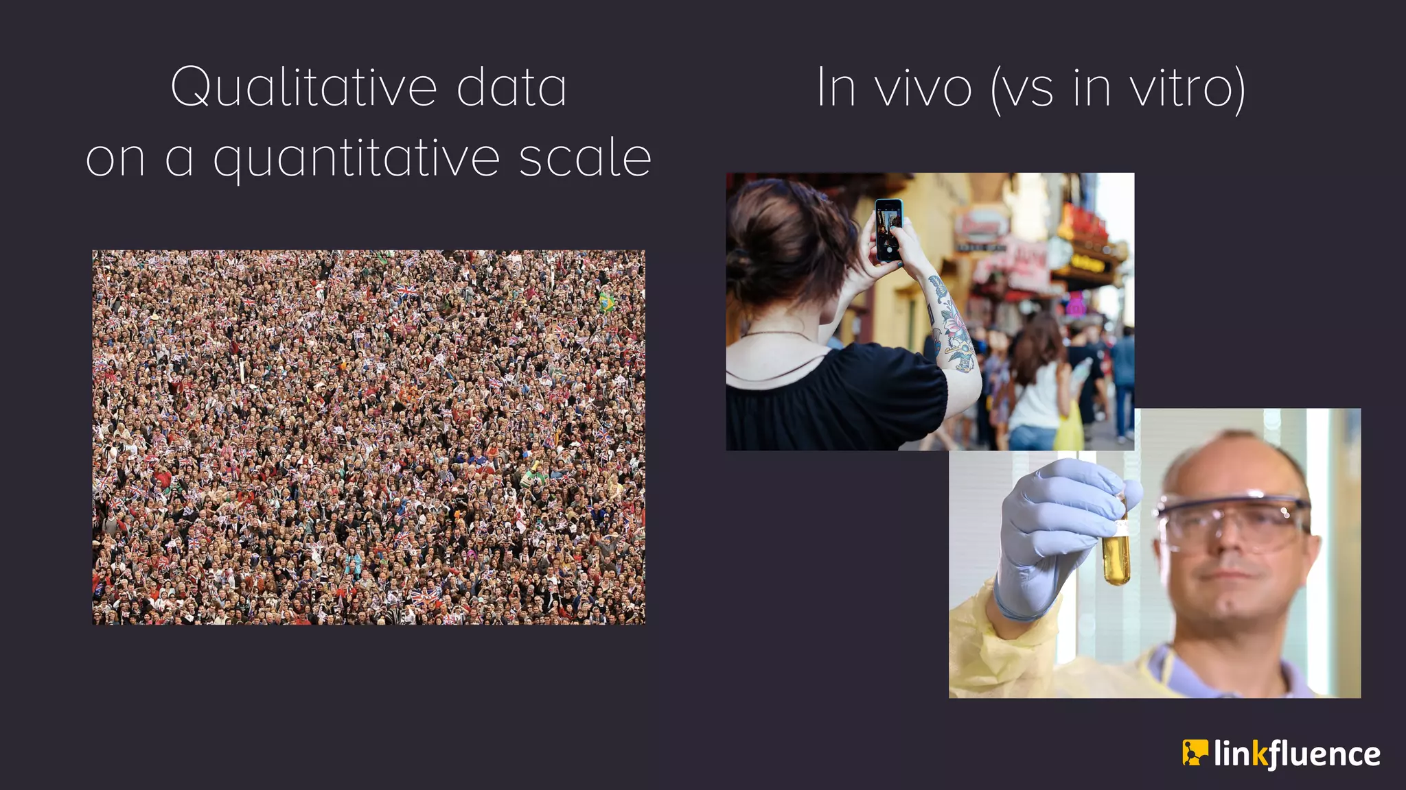 Qualitative data
on a quantitative scale
In vivo (vs in vitro)
 