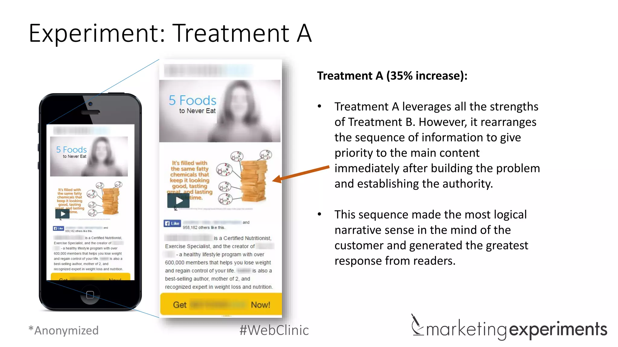 #WebClinic
Summary
Principle #1: The medium impacts the message
Principle #2: All “asks” must be earned
Content is not free. There may not be a cost financially, but there is always a cost psychologically.
Watching a video play, like any other action, is an “ask” with implied costs in the mind of the
customer. Overcoming these mental costs requires that a video be sequenced precisely to ensure
the perceived value of watching outweighs the perceived cost of watching.
Different mediums (copy, images, video, etc.) will have different strengths. The value of video is
tied directly to the unique impact it has on the message. Marketers should strive to leverage
video only when its form strengthens, not subtracts, from the substance of the message.
 