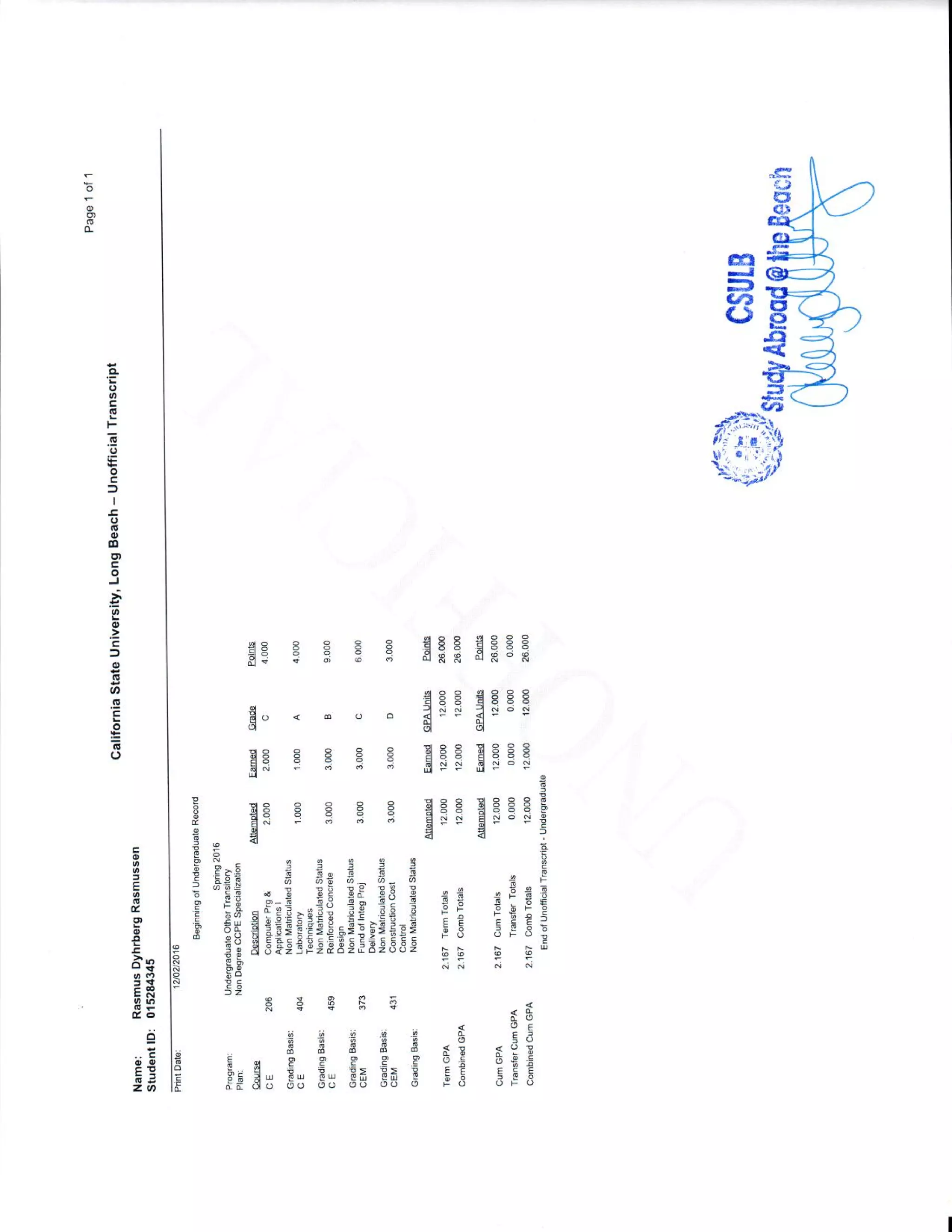 CSULB Grades PDF