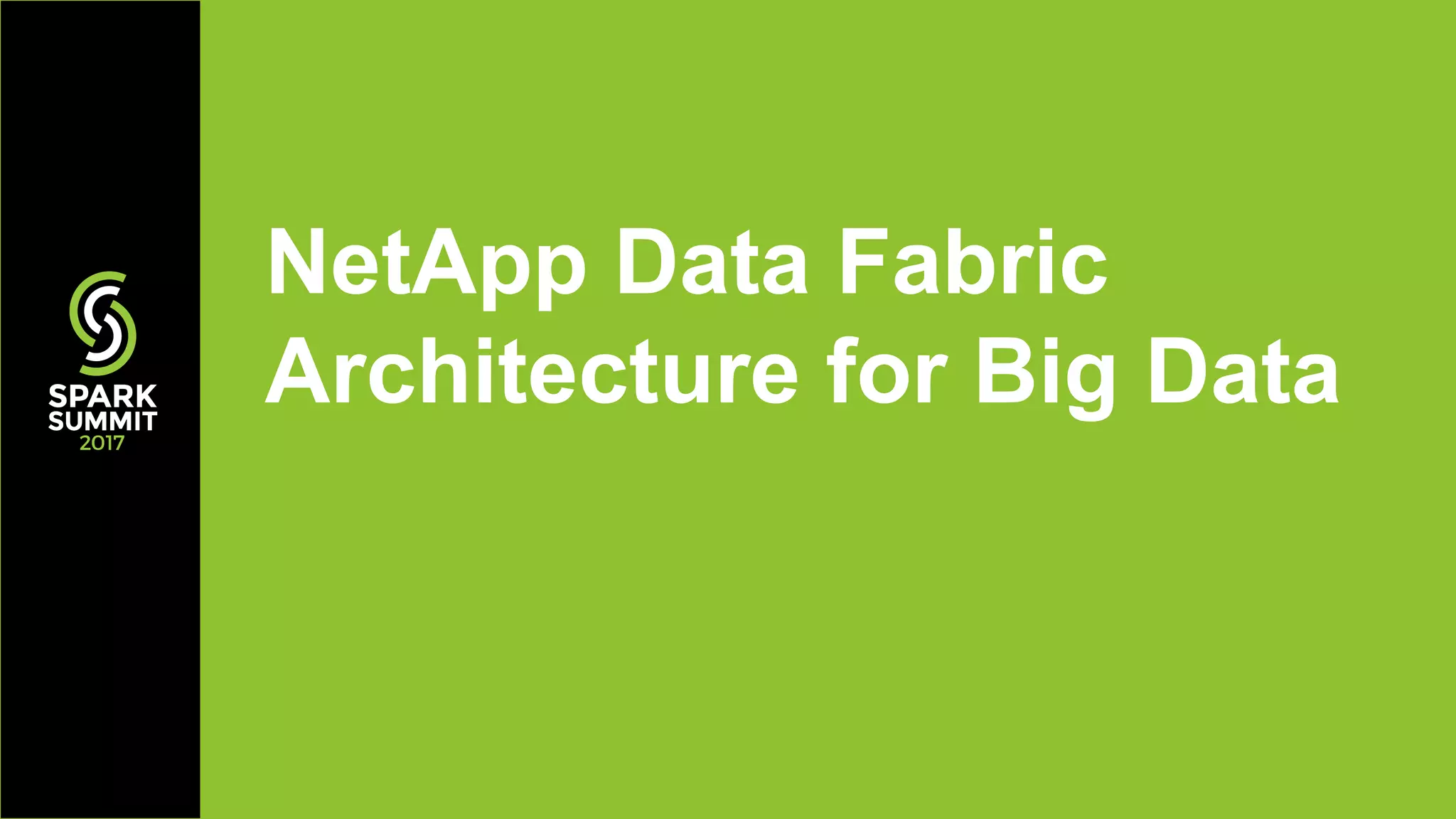 NetApp Data Fabric Architecture for Big Data 