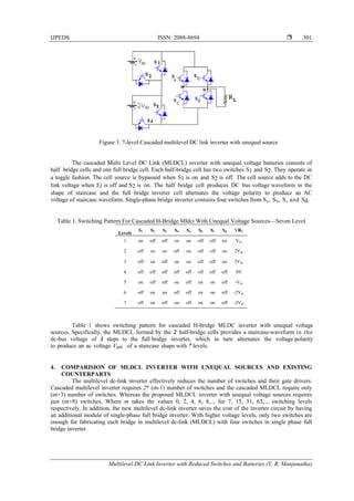 Multilevel DC Link Inverter with Reduced Switches and Batteries | PDF