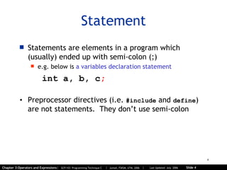 Operator & Expression in c++ | PPT