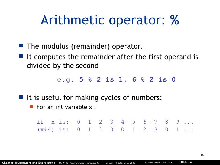 Operator & Expression in c++