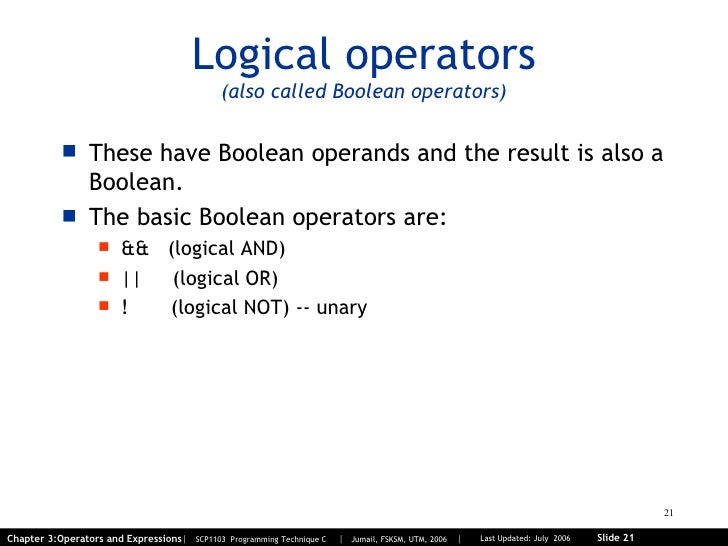Operator & Expression in c++