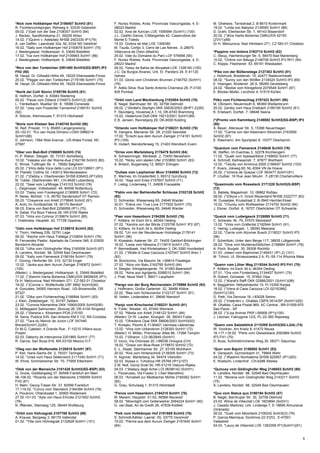 *Nick vom Holtkämper Hof 2186407 SchH3 (81)                  F. Nunez Robles, Avda. Provincias Vascongadas, 4, E-        M. Ghekiere, Terrestraat 2, B-8610 Kortenmark
R. Füchtencordsjürgen, Rehweg 4, 33335 Gütersloh             28023 Madrid                                                19.02. *Linda von Babylon 2139083 SchH1 (86)
09.02. (*)Geli von der See 2108357 SchH3 (84)                02.02. Xina de Azircan LOE 1595994 (SchH1) (100)            D. Grahl, Ellerbecker Str. 7, 49143 Bissendorf
J. Recker, Sandfortskamp 21, 59229 Ahlen                     J.L. Cedillo Garcia, C/Margaritas 42, Casarrubios del       20.02. (*)Kira Hartis Bohemia CMKU/DS 42193
14.02. (*)Quinni v. Adelplatz NHSB 2403330 IP1(79)           Monte E-Toledo                                              (ZVV1)(89)
A. van Geffen, Laarstraat 32a, NL-5334 NS Velddriel          15.02. Ondina de Mat LOE 1399385                            Dr.H. Melounova, Nad Hlinistem 271, CZ-583 01 Chotebor
16.02. *Sally vom Holtkämper Hof 2150679 SchH1 (75)          M. Tsuda, Cortijo 3, Cerro de Las Nieves , E-28670
J. Niedergassel, Holtkampstr. 6, 33649 Bielefeld             Villanueva de Odon (Madrid)                                 *Peppino von Isidora 2163714 SchH3 (82)
17.02. *Ica vom Holtkämper Hof 2109993 SchH1 (86)            25.02. Vale du Domaine du Parc LOF 576956 (90)              C. Steup, Hachenburger Str. 5, 56470 Bad Marienberg
J. Niedergassel, Holtkampstr. 6, 33649 Bielefeld             F. Nunez Robles, Avda. Provincias Vascongadas, 4, E-        10.02. *Online von Beluga 2148708 SchH3 IP3 RH1 (94)
                                                             28023 Madrid                                                C. Köppe, Fliednerstr. 53, 65191 Wiesbaden
*Nico von den Tonteichen 2091480 SchH3(SG-BSP) IP3           26.02. Yessy de Bahia de Akcaabal LOE 1336160 (100)
FH2 (80)                                                     J.C. De Burgos Alvarez, Urb. El. Pandero 24, E-41120        *Pike von der Bültenstiege 2127363 SchH3 (81)
M. Haupt, Dr.-Gillwald-Höhe 49, 16225 Eberswalde-Finow       Gelves                                                      J. Hülstrunk, Bredderstr. 15, 42477 Radevormwald
25.02. *Peggie von den Tonteichen 2176166 SchH1 (75)         01.03. Gloria vom Christinen Brunnen 2194752 (SchH1)        08.02. *Sunny von den Wölfen 2134524 SchH3 IP3 (69)
M. Haupt, Dr.-Gillwald-Höhe 49, 16225 Eberswalde-Finow       (79)                                                        E. Hoengen, Brüderstr. 26 A, 58285 Gevelsberg
                                                             P. Adilio Silva, Rua Santo Antonio Charneca 28, P-3100      24.02. *Beckie vom Königsforst 2079549 SchH1 (87)
*Norik dei Colli Storici 2195786 SchH3 (81)                  405 Pombal                                                  E. Böcker-Müller, Lenzholz 4, 51515 Kürten
B. Helfrich, Dorfstr. 4, 83083 Riedering
05.02. *Paula vom Ödland 2154873 SchH1(2) (86)               *Orbit vom Land Mecklenburg 2183504 SchH2 (78)              Pitko vom Fichtenschlag 2197422 SchH1 (90)
L. Trenkelbach, Mueßer Str. 8, 19086 Consrade                B. Nagel, Barntruper Str. 30, 32758 Detmold                 M. Oßmann, Neuenreuth 8, 96369 Weißenbrunn
07.02. *Josy vom Poxdorfer-Tannenhof 2169151 SchH2           09.02. (*)Slottet's Starlight DKK 05630/2003 (BHP1,2)(95)   20.02. Zamby vom Haus Erlebach 2189190 SchH2 (81)
(92)                                                         F. Skovbjerg, Hovedvej A 1,10, DK-6740 Bramming             K. Erlebach, Dorfstr. 7, 06648 Seena
A. Störzer, Kleinneuses 7, 91315 Höchstadt                   10.02. Vesterlund Dolli DKK 19213/2001 SchH1(89)
                                                             E.B. Jensen, Ravnsbjerg 29, DK-6000 Kolding                 (*)Pronto vom Kammberg 2148882 SchH3(SG-BSP) IP3
*Noris vom Klietzer See 2140745 SchH2 (88)                                                                               (80)
M. Reif, Prisostr. 11 b, 85465 Langenpreising                *Orlando vom Holtkämper Hof 2186231 SchH2 (78)              A. Beyer, Altenauer Str. 5, 15366 Neuenhagen
20.+22.01. *Evi van Huize Dimano LOSH 0986214                R. Dangers, Marxener Str. 28, 21220 Seevetal                17.02. *Carma von den Kleemann-Strolchen 2163959
SchH1(86)                                                    17.02. *Enschi aus dem Aurum Zwinger 2114161 SchH3          SchH2 (87)
D. Johnson, 1564 Wait Avenue , US-Wake Forest, NC            IP3 (109)                                                   E. Kleemann, Am Sportplatz 8, 15377 Oberbarnin
27587                                                        R. Hubert, Niendorferweg 15, 21403 Wendisch Evern
                                                                                                                         *Quantum vom Fiemereck 2146848 SchH3 (76)
*Ober von Bad-Boll 2169889 SchH3 (74)                        *Orrex vom Martelsberg 2176479 SchH3 (84)                   M. Steffen, Im Exenhau 3, 32278 Kirchlengern
H.-P. Rieker, Steigstr. 35, 73101 Aichelberg                 K. Schwenninger, Mörikestr. 2, 73450 Neresheim              11.02. *Qualli vom Spessartblick 2189600 SchH1 (77)
10.02. *Valeska von der Warne-Aue 2162190 SchH3 (80)         15.02. *Nicky vom steilen Ufer 2153850 SchH1 (83)           A. Schmidt, Kellriesenstr. 7, 97877 Wertheim
E. Winze, Tuttlinger Str. 4 , 78582 Balgheim                 A. Britsch, Buigenweg 12, 88521 Ertingen                    12.02. *Tskully von Arminius 2000 2189497 SchH2 (103)
20.02. (*)Hira della Voce della Luna LOI 03/138601 (IP1)                                                                 F. Koers, Jokweg 60, NL-8394 VN de Hoeve
M. Pianelli, Collina 32, I-63012 Montecassiano               *Outlaw vom Leipheimer Moor 2164890 SchH3 (72)              25.02. (*)Ursina de Quezac LOF 563477 SchH1(91)
21.02. (*)Debby v. Oberbrenden SHSB 636453 (IP1)(93)         E. Mannes, Im Gnadenfeld 3, 89312 Günzburg                  P. Lhuillier, 16 Rue Jean Moulin , F-28130 Chartainvilliers
M. Tobler, Oberbrenden 561, CH-9426 Lutzenberg               16.02. *Asja vom Ecke 2157607 SchH3 (71)
22.02. *Sawi vom La'Mirage 2143103 SchH2 (79)                F. Liebig, Lindenweg 11, 04808 Frauwalde                    *Quasimodo vom Rosseleck 2171220 SchH3(G-BSP)
L. Zieglmayer, Volksbadstr. 49, 84056 Rottenburg                                                                         (72)
03.03. *Daisy vom Frankengold 2136909 SchH1 (72)             *Pablo von der Behlendorfer Schleuse 2102128 SchH2          G. Batista, Magazinstr. 10, 06862 Roßlau
R. Neise, Mühlstr. 1 A, 06792 Sandersdorf OT Ramsin          (92)                                                        09.02. (*)Okyra v.h. Groot Wezenland NHSB 2322777 (83)
05.03. *Cheyenne von Arlett 2178845 SchH2 (81)               D. Schneider, Wiesenweg 65, 24646 Warder                    W. Dusseljee, Kruisstraat 2, B-3940 Hechtel-Eksel
A. Acht, Im Großbachtal 18, 56170 Bendorf                    30.01. *Edina von True Love 2177925 SchH1 (75)              15.02. *Chucky vom Wolfsweiher 2174752 SchH2 (84)
06.03. Elana von Bad-Boll 2206958 (IP1) (75)                 D. Schneider, Wiesenweg 65, 24646 Warder                    J. Elsner, Dorfstr. 6, 16727 Oberkrämer OT Schwante
N. Sabat, Put Bozc Fekora 28, HR-5100 Rijeka
07.03. *Intra von Cohinor 2139874 SchH1 (85)                 *Paer vom Hasenborn 2194208 SchH2 (76)                      *Queick vom Ludwigseck 2135595 SchH3 (71)
I. Drabinska, Hauptstr. 42, 77728 Oppenau                    F. Kötters, Im Esch 34 b, 46354 Oeding                      C. Schenke, Nr. 79, 07570 Steinsdorf
                                                             07.02. *Xandra von der Börde 2125706 SchH1 IP2 (87)         13.02. *Viola vom Gräfental 2192944 SchH1 (91)
*Odin vom Holtkämper Hof 2138918 SchH3 (82)                  D. Kötters, Im Esch 34 b, 46354 Oeding                      C. Heinig, Ludwigstr. 1, 08393 Meerane
V. Thorn, Hellweg 339, 32791 Lage                            09.02. *Uri von der Neudenauer Holzsteige 2178141           22.02. *Cerrie vom Atzumer Busch 2118021 SchH3 IP3
06.02. *Aischa vom Haus Trafalga 2133604 SchH1 (76)          SchH1 (96)                                                  (96)
R. Fernandez Pastor, Apartado de Correos 346, E-03500        R. Kowalski, Aalener Str. 27, 74405 Gaildorf-Bröckingen     F. Scherlitzki, Unter dem Berge 117, 38835 Lüttgenrode
Benidorm-Alicante                                            18.02. *Leisa vom Messina 2113919 SchH1 (75)                28.02. *Dina vom Muldenschlößchen 2158664 SchH1 (78)
08.02. *Utha vom Gödinghofer Weg 2165008 SchH3 (87)          P. Bennedbaek, Ved Klintebakken 3, DK-3390 Hundested        A. Poch, Burgstr. 35, 09306 Rochlitz
A. Landers, Nordstr. 98, 32549 Bad Oeynhausen                21.02. (*)Wafa di Casa Cacozza 2167047 SchH3 Brev.1         01.03. Joleen vom Baphomet 2146431 (IP1,2) (101)
09.02. *Xally vom Fiemereck 2156164 SchH1 (79)               (92)                                                        M. Tchorz, Ul. Strzeszowska 2 A, PL-55-114 Wisznia Mala
F. Düning, Herforder Str. 310, 32130 Enger                   M. Bochicchio, Via Mazzini 34, I-99814 Filadelgia
12.02. *Janka aus dem Aurum Zwinger 2160872 SchH1            27.02. *Alice von Batu 2162765 SchH2 (84)                   *Quenn vom Löher Weg 2119344 SchH3 IP3 FH1 (78)
(105)                                                        H. Stiegler, Königsbergerstr. 74, 91083 Baiersdorf          F. Kötters, Im Esch 34 b, 46354 Oeding
(Mieter): J. Niedergassel, Holtkampstr. 6, 33649 Bielefeld   28.02. *Aline aus Agrigento 2098510 SchH1 (94)              07.01. *Ora vom Fürstenberg 2134457 SchH1 (79)
17.02. (*)Xammi Hartis Bohemia CMKU/DS 58058/05 (IP1)        J. Prall, Neue Welt 7, 88471 Laupheim                       R. Dükert, Günsestr. 15, 57462 Olpe
Dr.H. Melounova, Nad Hlinistem 271, CZ-583 01 Chotebor                                                                   12.02. (*)Karat's Raffi DKK 02986/2001 (SchH1)(98)
18.02. (*)Connie v. Wolfenhutte USF 6892 SchH3(90)           *Pango von der Burg Reichenstein 2170966 SchH2 (93)         K. Baggström, Niittylahdentie 15, FI-10300 Karjaa
A. Gonzales, 34065 Harrison Road , US-Brownsville, OR        J. Hoffmann, Große Gartenstr. 32, 38486 Klötze              16.02. (*)Vera di Casa Cacozza LOI 02/163962
97327                                                        22.02. *Bea vom Scheunentor 2122127 SchH1 (81)              (SchH1)(100)
21.02. *Zilka vom Fichtenschlag 2166894 SchH1 (83)           M. Velten, Lindenallee 41, 39646 Niendorf                   G. Petti, Via Zerrovia 18, I-83028 Serino
J. Klein, Zeitelbergstr. 12, 93197 Zeitlarn                                                                              25.02. (*)Valentini v. Ghattas CBPA 0514/SP (SchH1)(92)
23.02. *Coronis Klementine DKK 10900/2005 SchH3(90)          *Panjo vom Kirschental 2180231 SchH3 (91)                   M. Ghattas, Caixa Postal 969, AC Central , BR-01059-970
G. Möllegaard Salmonsen, Skovvej 26, DK-4100 Ringsted        K. Füller, Weststr. 43, 97440 Werneck                       Sao Paulo - SP
25.02. (*)Serena v. Klinsmann POA 215193                     07.02. *Nikela von Arlett 2146122 SchH1 (84)                26.02. (*)Liza Animar PKR I-56908 (IP1)(100)
M. Sarra, Publica S/N, San Antonio KM 5 1/2, RA-Cordoba      (Mieter): Dr.W. Lauber, Kinzigstr. 38, 36043 Fulda          J. Liechan, Fabrygzna 12/2, PL-22-360 Rejowieg
27.02. *Tara du Manoir de Junon LOF 547440                   10.02. *Olhedens Opal SKK 58606/2003 SchH3(93)
Brevet(SchH1,2)(93)                                          T. Kivisalu, Ploomi 8, FI-90401 Uemösia Läänemaa            *Quero vom Salztalblick 2115309 SchH3(SG-LGA) (74)
Dr.M.G. Catelain, 4 Grande Rue , F-10210 Villiers-sous-      13.02. *Vina vom Uckerstrom 2128393 SchH1 (72)              W. Vondran, Am Kreitz 8, 41472 Neuss
Praslin                                                      (Mieter): H. Möller, Prenzlauer Allee 66, 17268 Templin     16.+17.+18.02. *Perle vom Gleisdreieck 2093884 SchH3
02.03. Datschy de Intercanina 2201865 SchH1 (77)             15.02. (*)Sharon LOI 06/2849 (SchH1)                        IP3 FH1 (70)
R. Garcia, San Borja 918, MX-03100 Mexico D.F.               D. Iocco, Via Ortonese 20, I-66036 Orsogna (CH)             D. Buss, Schönbörnchener Weg 35, 08371 Glauchau
                                                             18.02. *Grace von Blue-Rose 2178870 SchH2 (72)
*Oleg von der Wolfsmatte 2120510 SchH1 (97)                  E.-L. Staab, Steinheimer Str. 27, 63165 Mühlheim            *Quin vom Bajohr 2156892 SchH1 (83)
P. Keil, Hans-Sachs-Str. 2, 79331 Teningen                   20.02. *Kira vom Hinterschloß 2139305 SchH1 (73)            K. Gerspach, Günnenbach 31, 79664 Wehr
14.02. *Unke vom Haus Seltenreich 2111040 SchH1 (71)         H. Aigriner, Marterberg 34, 94474 Vilshofen                 04.02. (*)Rashmi Nonhalema SHSB 625957 (IP1)(83)
W. Ehret, Schmieheimer Str. 70, 77955 Ettenheim              02.03. Alyssa o. Tuhobica HR 25769 (IP1)(107)               E. Rüetschi, Lindenhof , CH-6286 Altwies
                                                             Z.M. Noll, Gornji Sroki 50, HR-51216 Viskovo-Rijeka
*Olek von der Maineiche 2161428 SchH3(SG-BSP) (83)           04.03. (*)Natazy degli Achei LOI 06/98142 (SchH1)           *Quincey vom Gödinghofer Weg 2146053 SchH3 (90)
G. Groos, Goldbergweg 37, 60599 Frankfurt am Main            L. Pizzarusso, Via Fossio 3, I-San Marcellino               A. Landers, Nordstr. 98, 32549 Bad Oeynhausen
06.+08.02. *Ricarda von der Maineiche 2169059 SchH3          06.03. *Annabell zur Medbacher Mühle 2169362 SchH1          11.02. *Morena vom Gödinghofer Weg 2143211 SchH3
FH2 (81)                                                     (92)                                                        (75)
H. Mahr, Georg-Treser-Str. 37, 60599 Frankfurt               G. Grau, Schulweg 1, 91315 Höchstadt                        A. Landers, Nordstr. 98, 32549 Bad Oeynhausen
17.+19.02. *Conny vom Steinteich 2184394 SchH3 (79)
A. Piccenini, Ohlenbostel 1, 30900 Wedemark                  *Panos vom Hasenborn 2194210 SchH1 (76)                     *Quo vom Status quo 2190194 SchH2 (87)
27.02.+01.03. *Ayla von Haus Ehricke 2121652 SchH2           M. Maxein, Hauptstr. 51-53, 56566 Neuwied                   B. Nagel, Barntruper Str. 30, 32758 Detmold
(76)                                                         08.02. *Moonlight vom Gollerweiher 2094224 SchH1 (80)       23.02. Wilna de Villacristi LOE 1603894 (SchH1)
N. Iffländer, Steinweg 125, 38444 Wolfsburg                  G. van Baal, An de Greith 26, 47839 Krefeld                 J. Casado Martinez, Urb. Lindaraja 7, E-18690 Almunecar
                                                                                                                         (Granada)
*Orbit vom Hühnegrab 2107789 SchH3 (89)                      *Peik vom Holtkämper Hof 2191689 SchH3 (76)                 26.02. *Gusti vom Moorbeck 2106242 SchH2(3) (76)
A. Krause, Bergweg 3, 56179 Vallendar                        S. Schmidt-Kähler, Laerstr. 55, 33775 Versmold              P. Garcia-Manrique, Doctrinos 22-3'IZQ , E-47001
01.02. *Yilla vom Hühnegrab 2132828 SchH1 (101)              15.02. *Parma aus dem Aurum Zwinger 2191645 SchH1           Valladolid
                                                             (84)                                                        04.03. *Laury de Villacristi LOE 1363358 IP1(SchH1)(81)


                                                                                                                                                                                       5
 