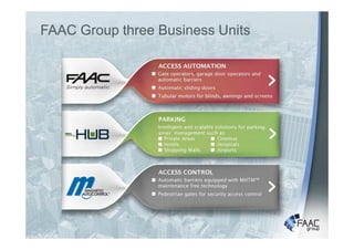 FAAC Group Corporate Presentation 2013 | PDF