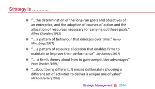 Strategic Management @ 2014
Strategy is ………..