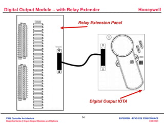 Honeywell
54
3/28/2023
Digital Output Module – with Relay Extender
Relay Extension Panel
Digital Output IOTA
C300 Controller Architecture
Describe Series C Input-Output Modules and Options
EXP20R300 - EPKS CEE C200/C300/ACE
 