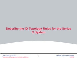 67
3/28/2023
Describe the IO Topology Rules for the Series
C System
C300 Controller Architecture
Describe the IO Topology Rules for the Series C System
C300 Controller Architecture
Describe the IO Topology Rules for the Series C System
EXP20R300 - EPKS CEE C200/C300/ACE
 