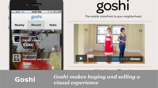 Goshi makes buying and selling a
Goshi   visual experience
 
