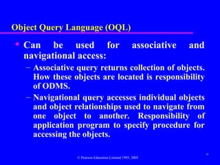 Object Query Language Diagram Comprehensive Overview of Object-Oriented DBMS Standards and Systems | PPT