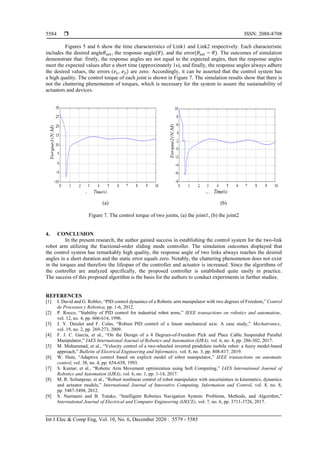 Fractional-order sliding mode controller for the two-link robot arm | PDF