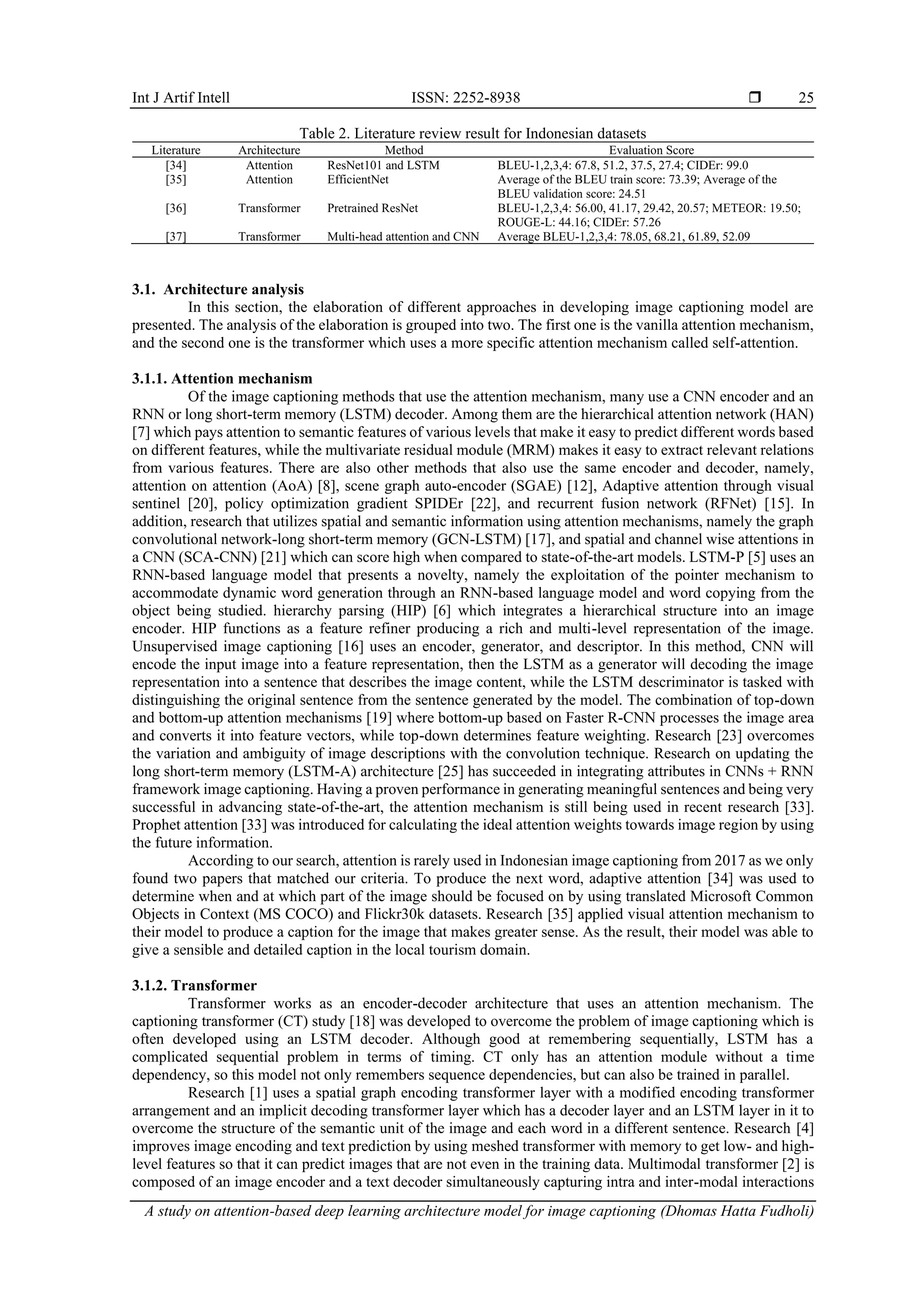 A study on attention-based deep learning architecture model for image ...