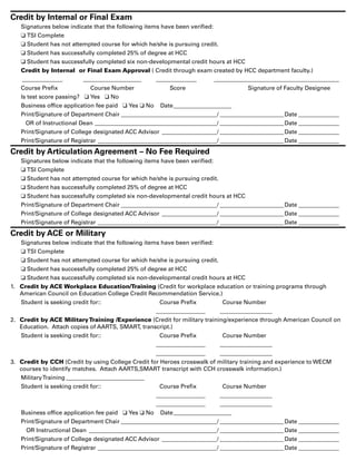 HCC Application for Advanced College Credit PDF