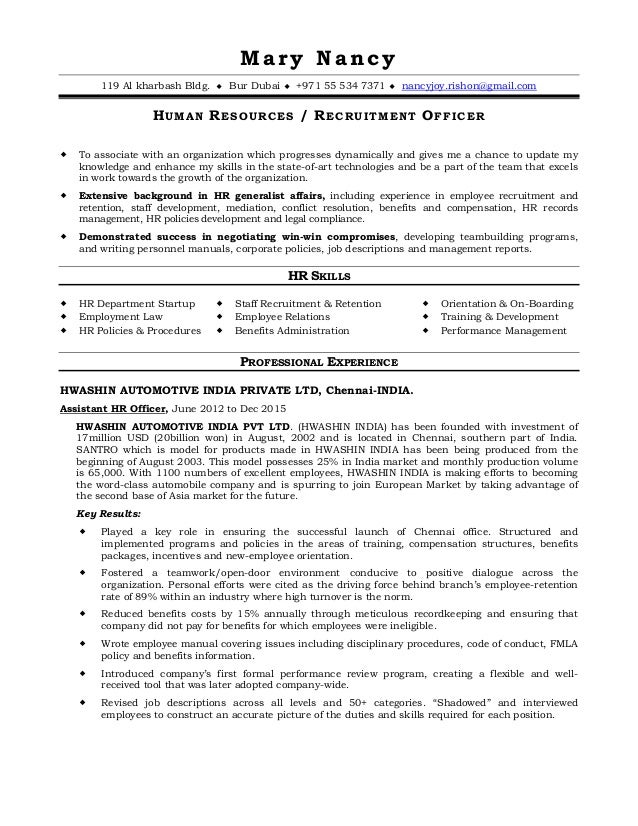 Mary Nancy Resume