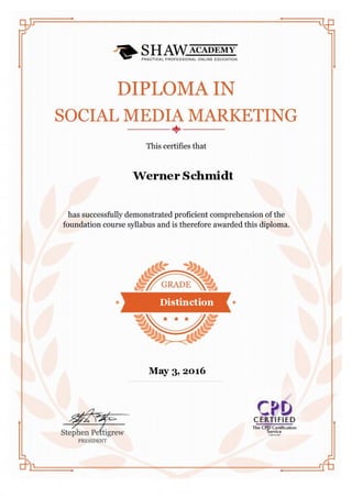 Social Media Marketing Diploma - Werner