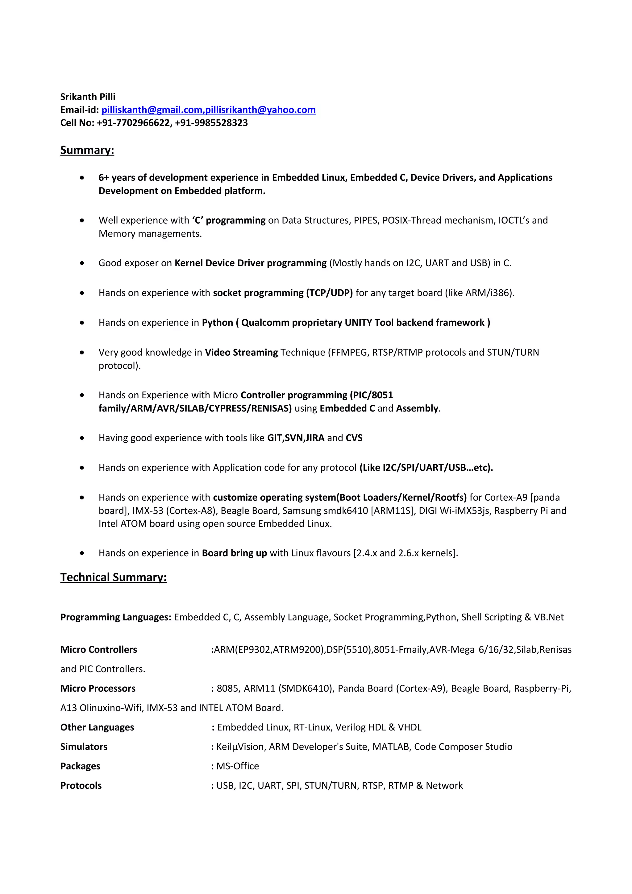 Srikanth_PILLI_CV_latest | PDF