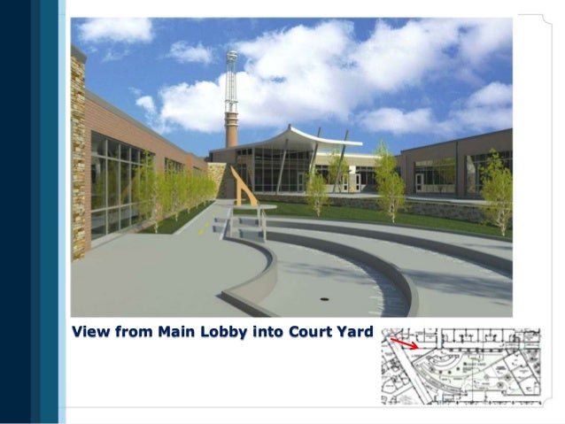 View from Main Lobby into Court Yard
 