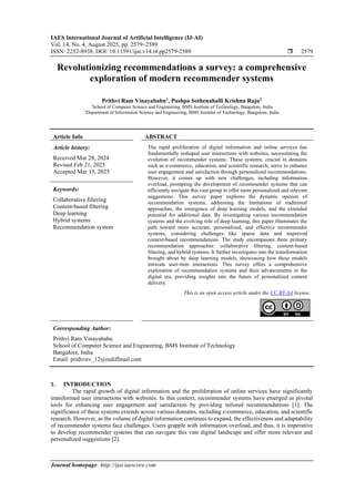 Revolutionizing recommendations a survey: a comprehensive exploration ...