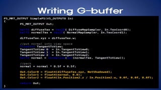 샘플 동영상Unity 엔진 – Deferred Rendering샘플 동영상UDK(언리얼) - Samaritan디퍼드렌더링구현 방법