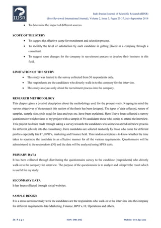 A Study on Effective Recruitment Process by a Recruitment Consultancy ...