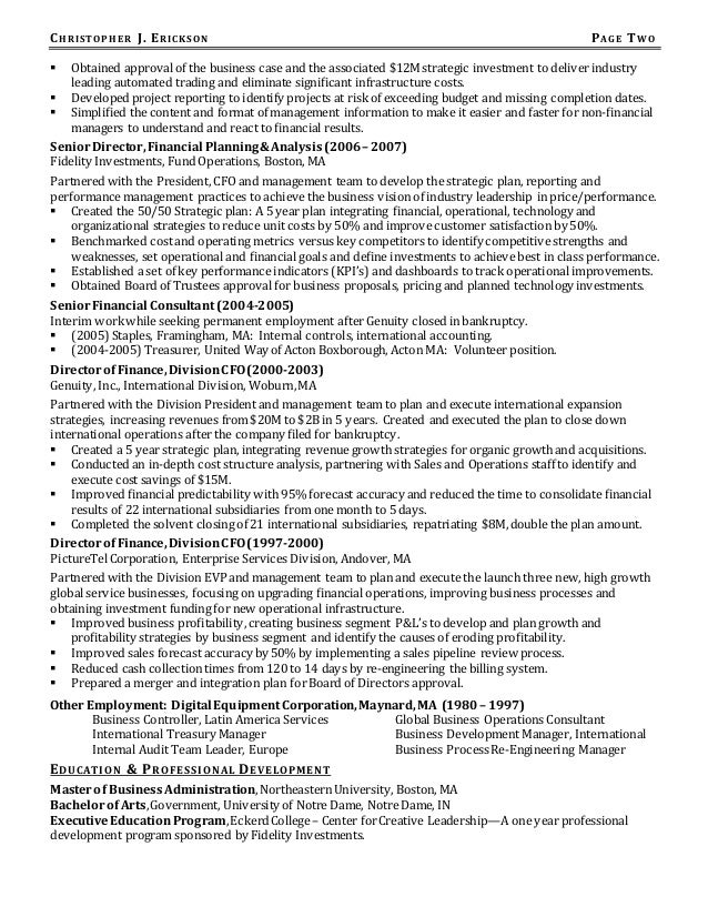 Chris Erickson Resume FP&A