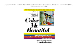 [DOWNLOAD]⚡pdf Color Me Beautiful Discover Your Natural Beauty Through ...