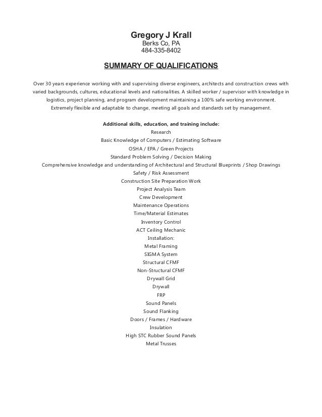 gregory j krall resume master